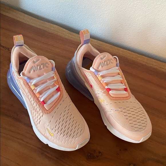 Nike Air Max 270 athletic sneaker washed coral orange white running shoes 6.5 - Picture 4 of 16